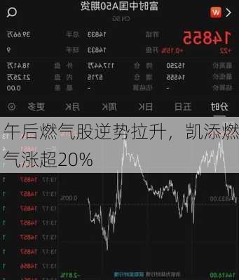 午后燃气股逆势拉升，凯添燃气涨超20%