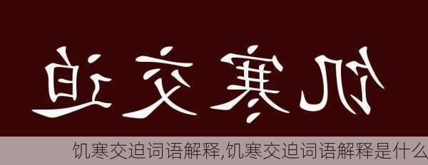 饥寒交迫词语解释,饥寒交迫词语解释是什么