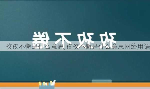 孜孜不懈是什么意思,孜孜不懈是什么意思网络用语