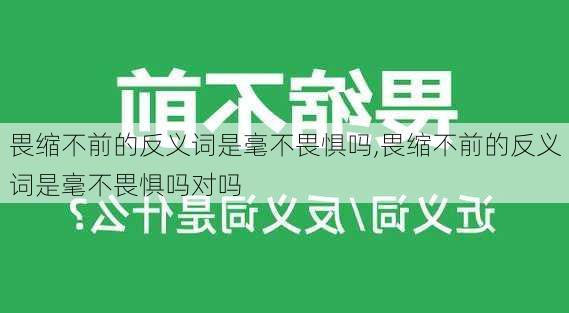 畏缩不前的反义词是毫不畏惧吗,畏缩不前的反义词是毫不畏惧吗对吗