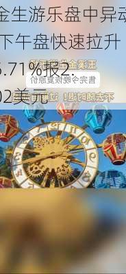 金生游乐盘中异动 下午盘快速拉升5.71%报2.02美元