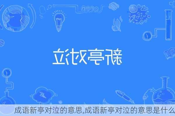 成语新亭对泣的意思,成语新亭对泣的意思是什么