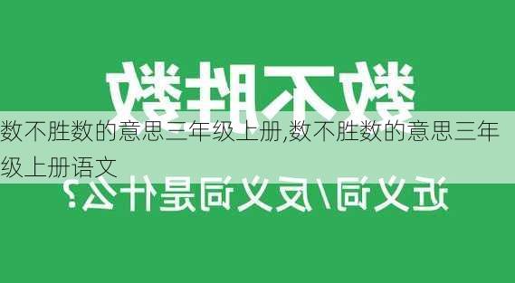 数不胜数的意思三年级上册,数不胜数的意思三年级上册语文