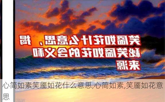 心简如素笑靥如花什么意思,心简如素,笑靥如花意思