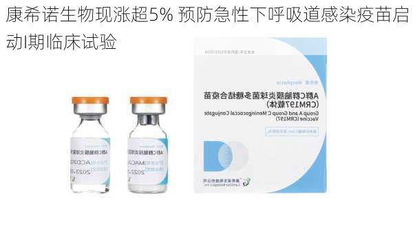 康希诺生物现涨超5% 预防急性下呼吸道感染疫苗启动I期临床试验