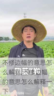 不修边幅的意思怎么解释,不修边幅的意思怎么解释一下