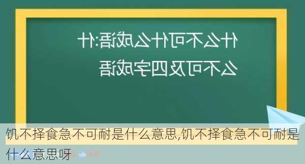 饥不择食急不可耐是什么意思,饥不择食急不可耐是什么意思呀