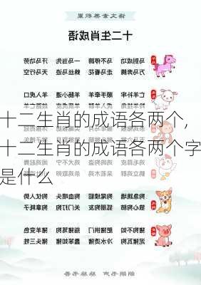 十二生肖的成语各两个,十二生肖的成语各两个字是什么