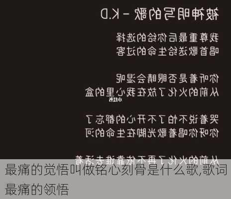 最痛的觉悟叫做铭心刻骨是什么歌,歌词最痛的领悟